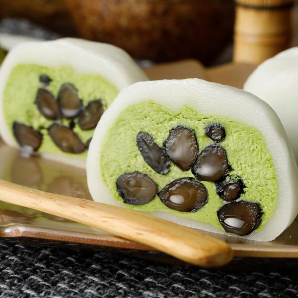 波里 和楽 生クリーム大福 黒豆抹茶 8個入 ギフト アイス