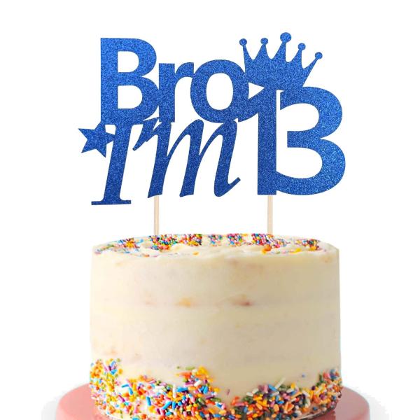 13歳の誕生日ケーキトッパーブルーグリッターブロアイム13歳の誕生日ケーキピック 13歳への乾杯15...