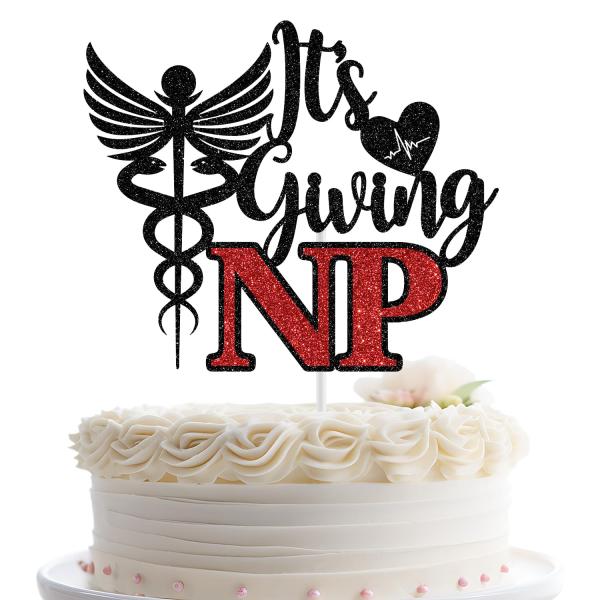 It's Giving NPケーキトッパー、NP卒業装飾、2025 NP卒業パーティー装飾、将来の看...