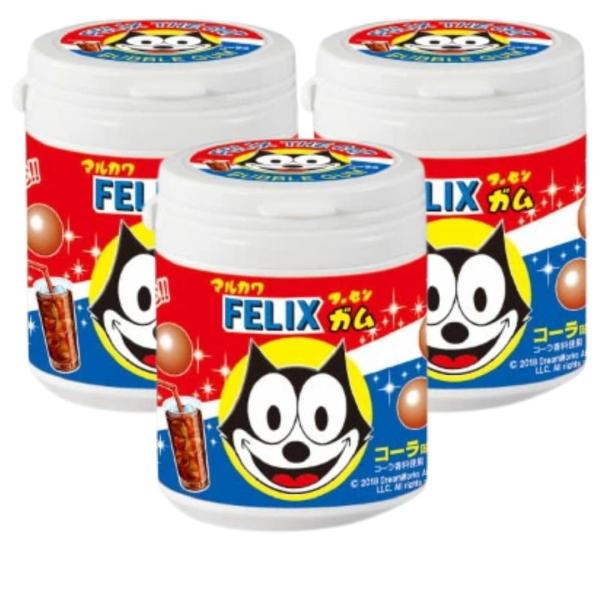 マルカワ ガム ボトル フィリックス コーラ味 130g 3箱セット フーセンガム 風船ガム マーブ...