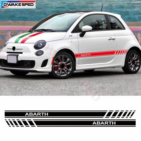 ステッカー デカール 車 ABARTH アバルト サイド ストライプ フィアット 500