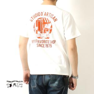 ダルチザン Tシャツ 2024春夏 新作 8143A STUDIO D'ARTISAN MY FAVORITE SHOP USAコットンプリントTシャツ ステュディオダルチザン 日本製 アメカジ メンズ 大人｜eightg