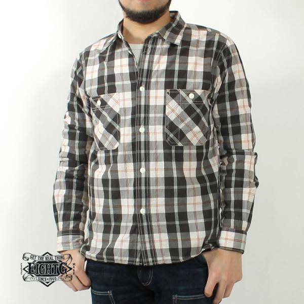 エイトジー ワークシャツ 長袖 メンズ 2025春夏 新作 アメカジ チェックシャツ 日本製 大人 ...