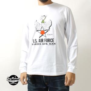 バズリクソンズ ロンT スヌーピー 2023秋冬 新作 BR69275 BUZZ RICKSON'S 東洋エンタープライズ コラボ FORBES AFB,KAN 長袖 Tシャツ アメカジ メンズ 大人｜eightg