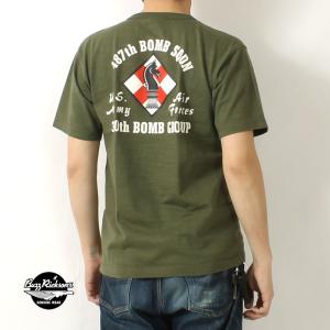 バズリクソンズ Tシャツ スラブ生地 2024春夏 新作 BR79372 BUZZ RICKSON'S 東洋エンタープライズ 487th BOMB. SQ 日本製 半袖 アメカジ ミリタリー メンズ｜ジーパンセンターサカイ