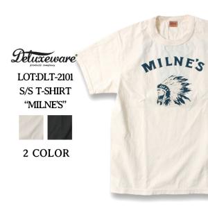 デラックスウエア Tシャツ 2021年春夏 新作 DLT-2101 MILNES DELUXEWARE デラックスウェア 天竺Tシャツ ヴィンテージ 日本製 国産 アメカジ メンズ｜eightg