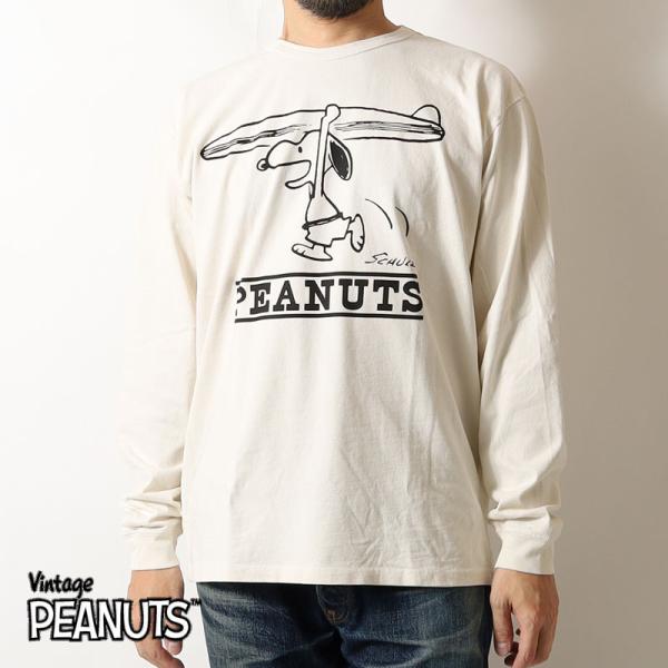 ピーナッツ スヌーピー ロンT 米国製 長袖Tシャツ Vintage PEANUTS 正規ライセンス...