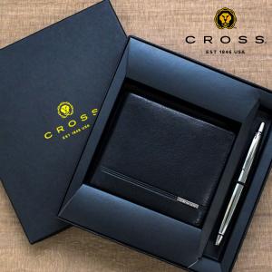 CROSS ウォレット ＆ ボールペン セット クロス 本革 リアルレザー 二つ折り 財布 ブランドの商品画像