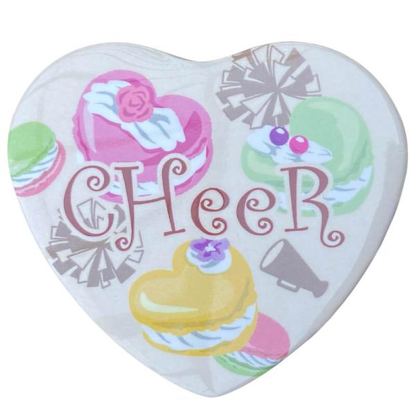 チア CHEER 缶バッチ 缶バッジ ハート型 エイティズ チアリーディング チアダンス