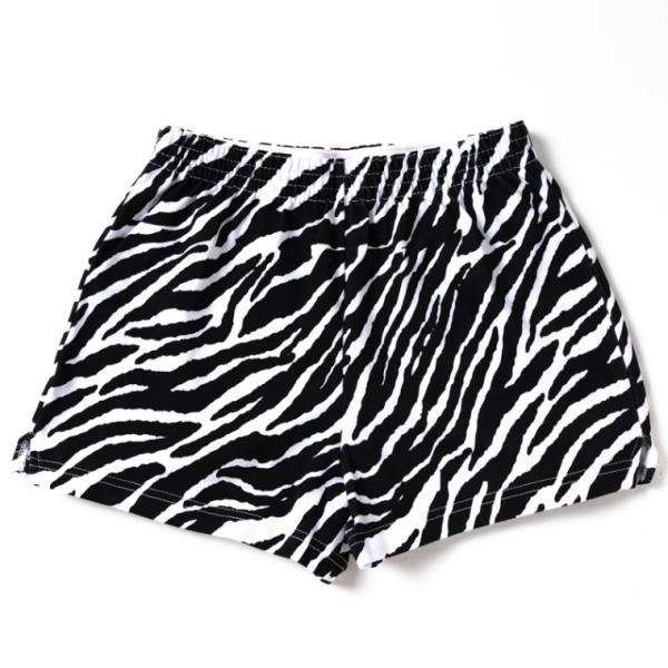 チアパン 総柄 黒ゼブラ キッズ ジュニア 子供 ショートパンツ 練習着  JS/JM/JL/XS/...