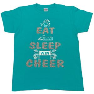 チア Tシャツ EAT-SLEEP-CHEER キッズ ジュニア 子供 大人 練習着 半袖 エイティ...