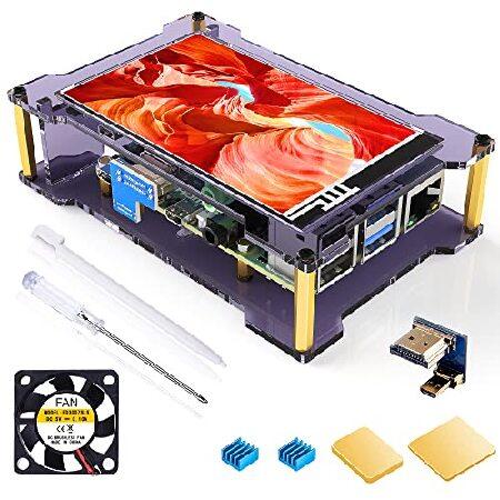 Miuzei Raspberry Pi 4 Touchscreen with Case Fan, 4...