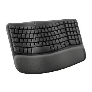 Logitech Wave Keys Wireless Ergonomic Keyboard with Cushioned Palm Rest, Comfortable Natural Typing, Easy-Switch, Bluetooth, Logi Bolt Receiver, for M｜eightimportstore