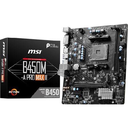 MSI B450M-A PRO MAX II ゲーミングデスクトップマザーボード - AMD B45...