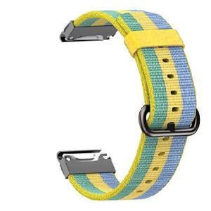 22MM Sport Nylon Watch Strap Band Quick Release for Garmin Fenix 6X 6 Pro 5X 5 Plus 935 Approach S60 Quatix5 Wristband Bracelet (Color : Yellow, Size