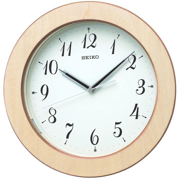 セイコークロック KX216A 掛け時計 自動点灯 電波 アナログ 夜でも見える 木枠 天然色木地 ...