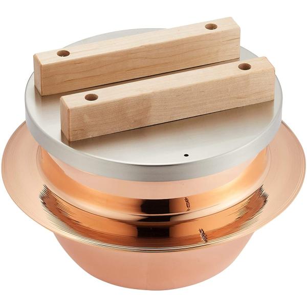 新光金属 新光堂 CM-3 純銅製炊飯釜 「ごはんはどうだ！」3合 ステンレス蓋タイプ 新品 送料無...