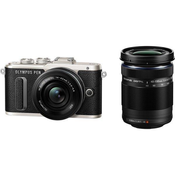 オリンパス OLYMPUS PEN E-PL8 EZダブルズームキット ブラック ボディー＋レンズ2...
