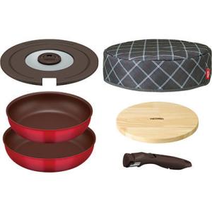 サーモス KFA-SET6-R 取っ手のとれるフライパン KFAシリーズ 6点セット レッド 新品 ...
