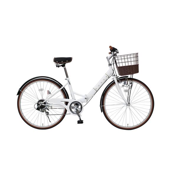 ミムゴ MG-RV266L ROVER 折りたたみ自転車 26インチ 6段変速 バニラホワイト 新品...