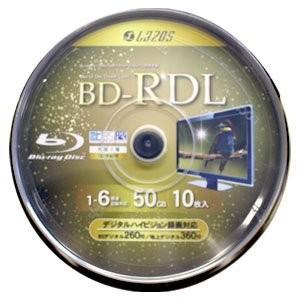 Lazos リーダーメディアテクノ L-BDDL10 BD-R DL 50GB 6倍速10枚 新品 ...