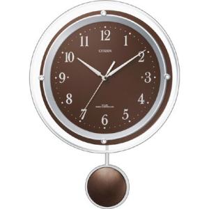 シチズン 8MX401-006 電波掛時計 パルミューズスイング 茶 新品 送料無料