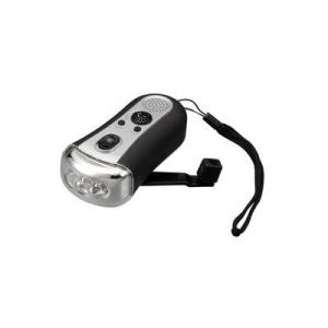 アウトレット品 パッケージ傷み有 LEDライト付きFMラジオ 手回し ダイナモタイプ ESLEDRA...