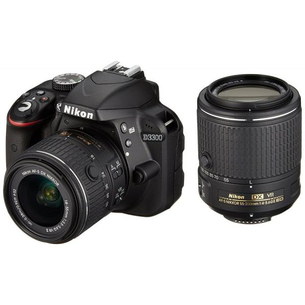 ニコン Nikon 一眼レフカメラ D3300 ダブルズームキット2 ブラック 新品 送料無料