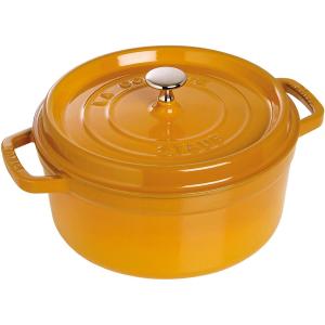 staub ストウブ ココット ラウンド マスタード 22cm 40510-646 新品 送料無料｜eightloop