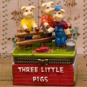 秋月貿易 ポタリー ミニケース 3人の子ぶた 新品 送料無料 翌日出荷