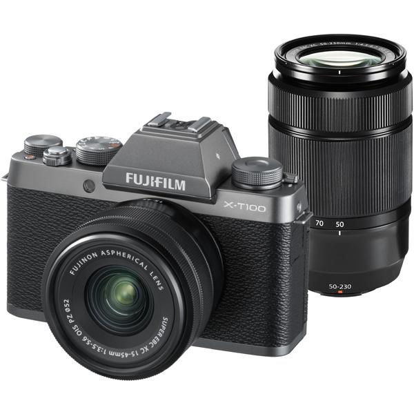 富士フイルム X-T100 ダブルズームレンズキット ダークシルバー 新品 送料無料