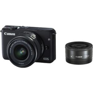 キヤノン CANON EOS M10 ダブルレンズキット ブラック ボディ ブラック＋交換レンズ 新...