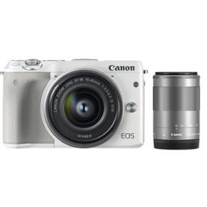 キヤノン CANON EOS M3 ダブルズームキット2 WH ボディ ホワイト 交換レンズ2本セッ...