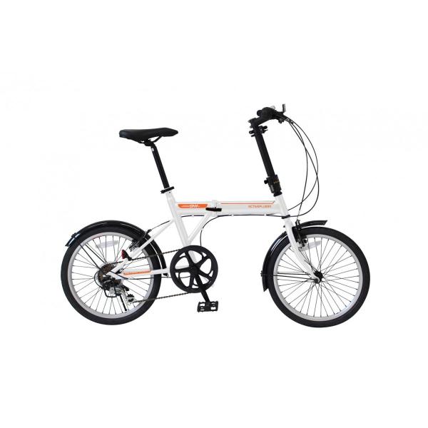 ミムゴ ACTIVE911 FDB206SF ノーパンク20インチ 折畳自転車 6段ギア ホワイト ...