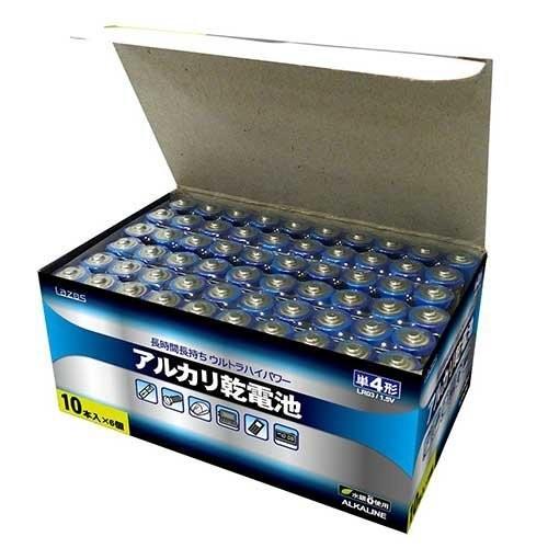 2箱 120本 Lazos リーダーメディアテクノ 単4アルカリ乾電池 B-LA-T4X10 新品 ...