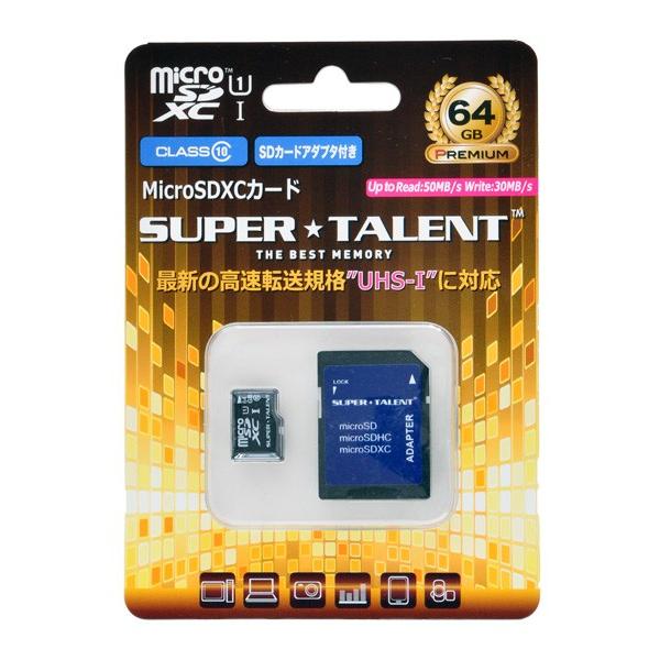 SUPER TALENT スーパータレント microSDカード microSDXCカード ST64...