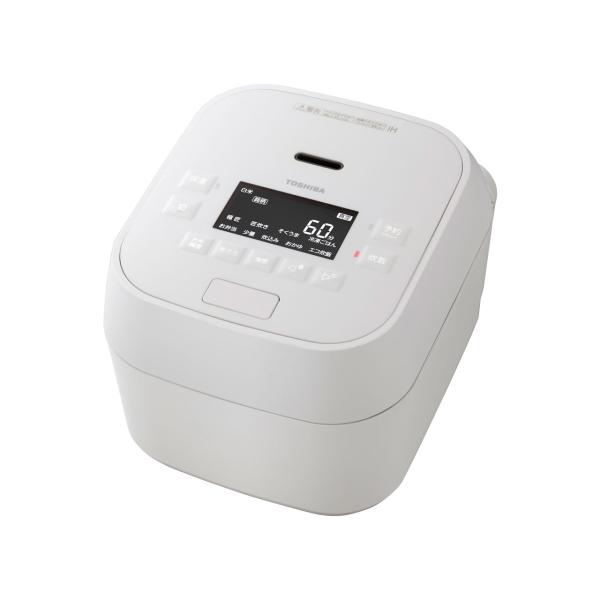 東芝 RC-10MGW-W 真空圧力IH炊飯器 炎匠炊き 備長炭かまど丸釜 5.5合炊き グランホワ...
