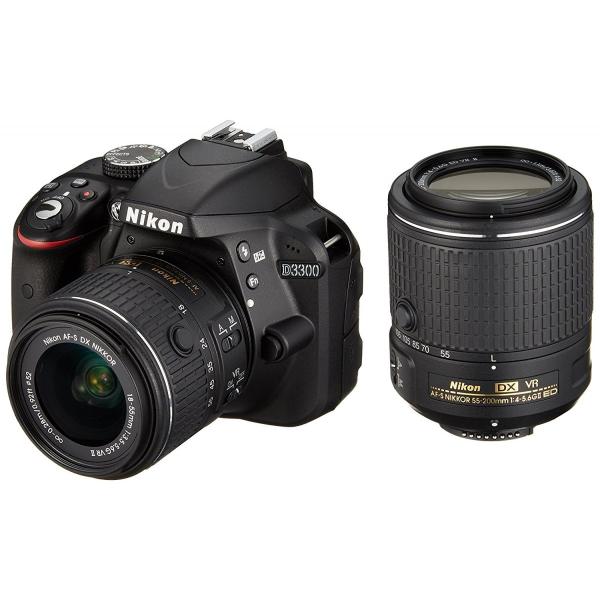 ニコン Nikon 一眼レフカメラ D3300 ダブルズームキット2 ブラック 新品 送料無料