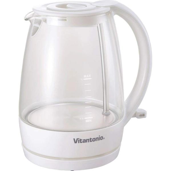 ビタントニオ Vitantonio VEK-600-W ガラス製電気ケトル 1L ホワイト 新品 送...