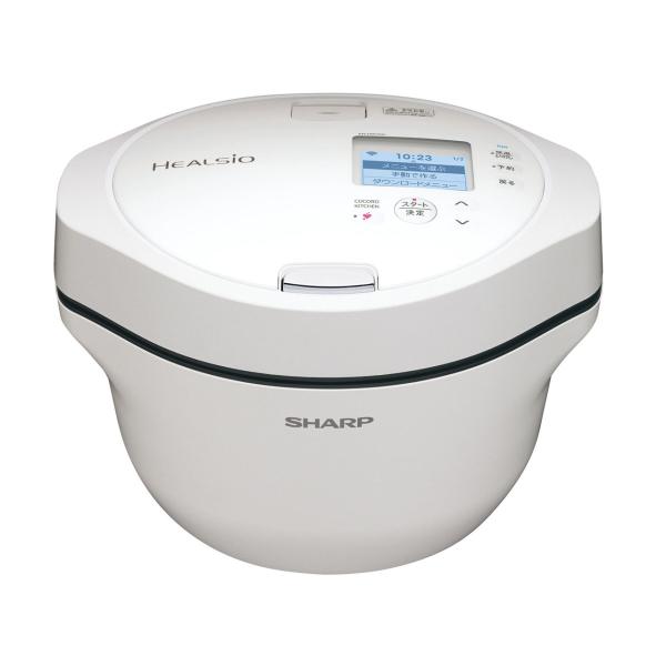 シャープ SHARP KN-HW16G-W 水なし自動調理鍋 HEALSIO ホットクック 1.6L...