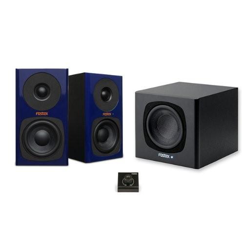 FOSTEX フォステクス 2.1ch ハイクオリティー スピーカーセット HQ-3 ネイビーブルー...