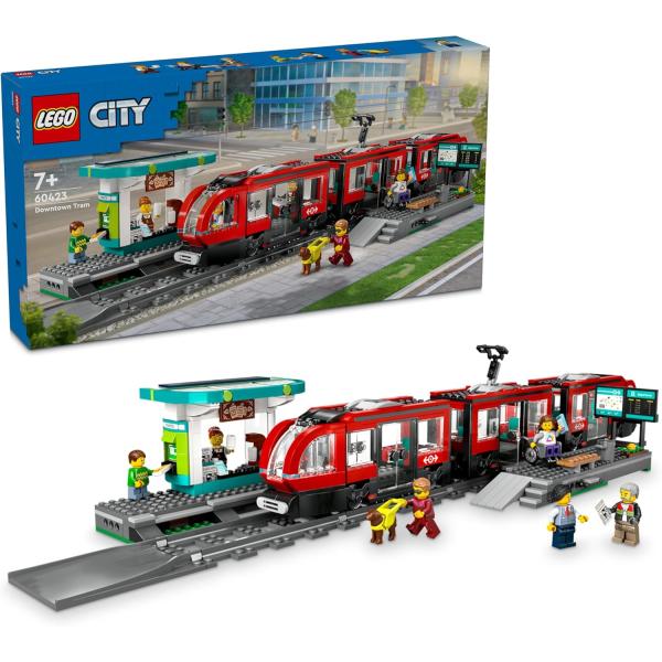 LEGO レゴ 60423 シティ ダウンタウン路面電車と停留所 ブロック玩具 新品 送料無料