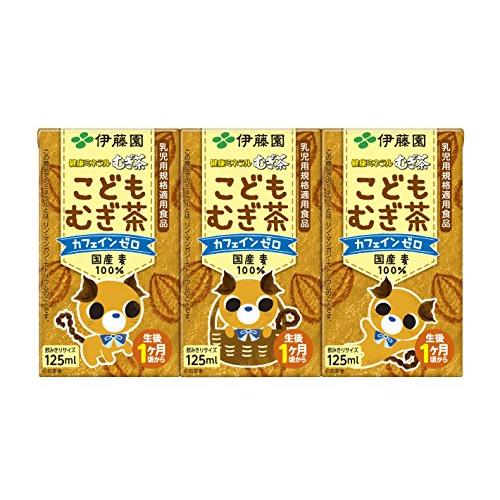 伊藤園 健康ミネラルむぎ茶 こどもむぎ茶 紙パック 125ml×3本パック×12個