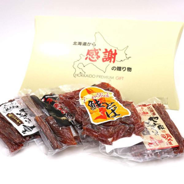 つめあわせ おつまみ ギフト 化粧箱入り 鮭とば セット (R) たべくらべ 4種入り 455g(総...