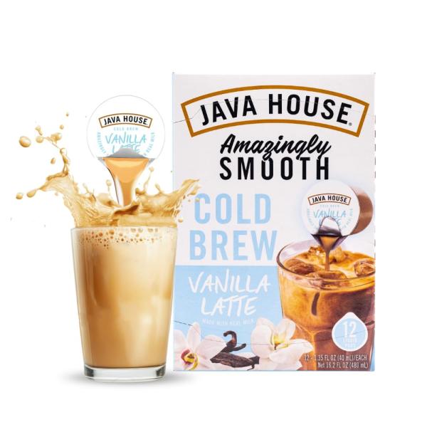 JAVA HOUSE フレンチバニララテ コールドブリューコーヒーポッド (12個) ポッド 剥がし...
