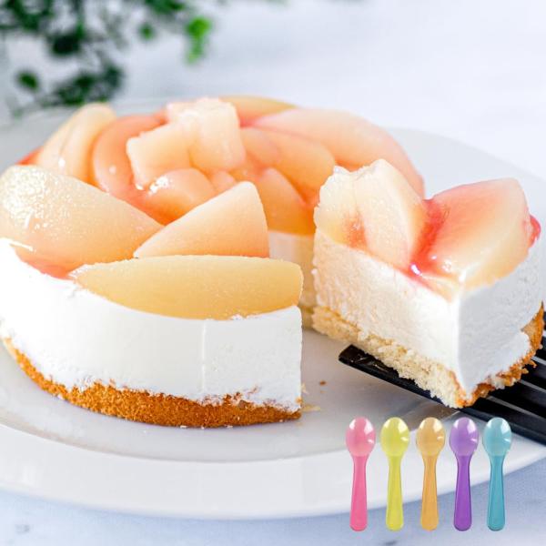 白桃 レアチーズ ケーキ 4号 2~4人前 スプーン付き おまけ 冷凍ケーキ レアチーズケーキ チー...