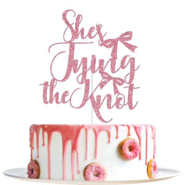She's Tying the Knotケーキトッパー、ウェディングケーキデコレーション、Bride...