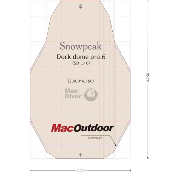 snowpeak ドックドーム pro.6 SD-510 グランドシート Fire Proof 一体...