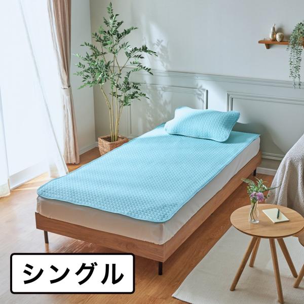 【新品未使用】AQUA アクア メントールひんやり× 綿混パイル リバーシブル敷きパッド ＜シングル...