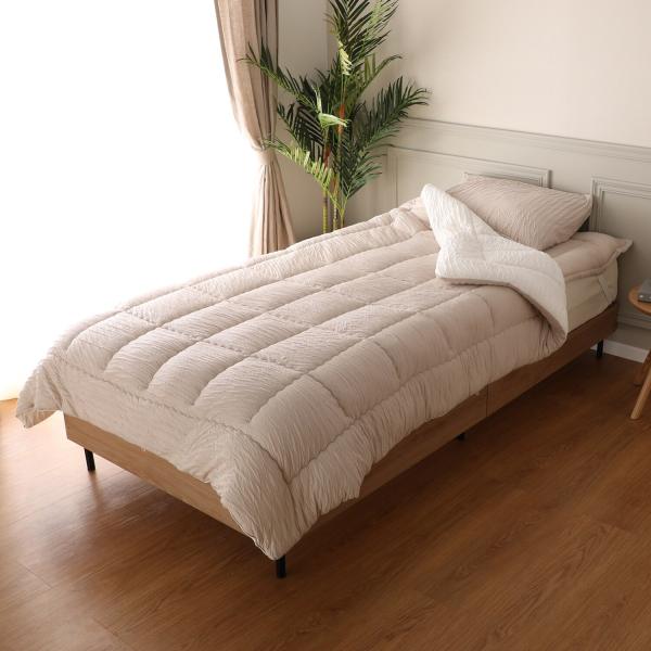 【新品未使用】＜シングル＞ 快眠博士 とろけるふとん “イニフィーII” 肌掛けふとん ミルクティー...